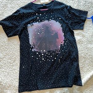 Rhinestone embellished graphic tee